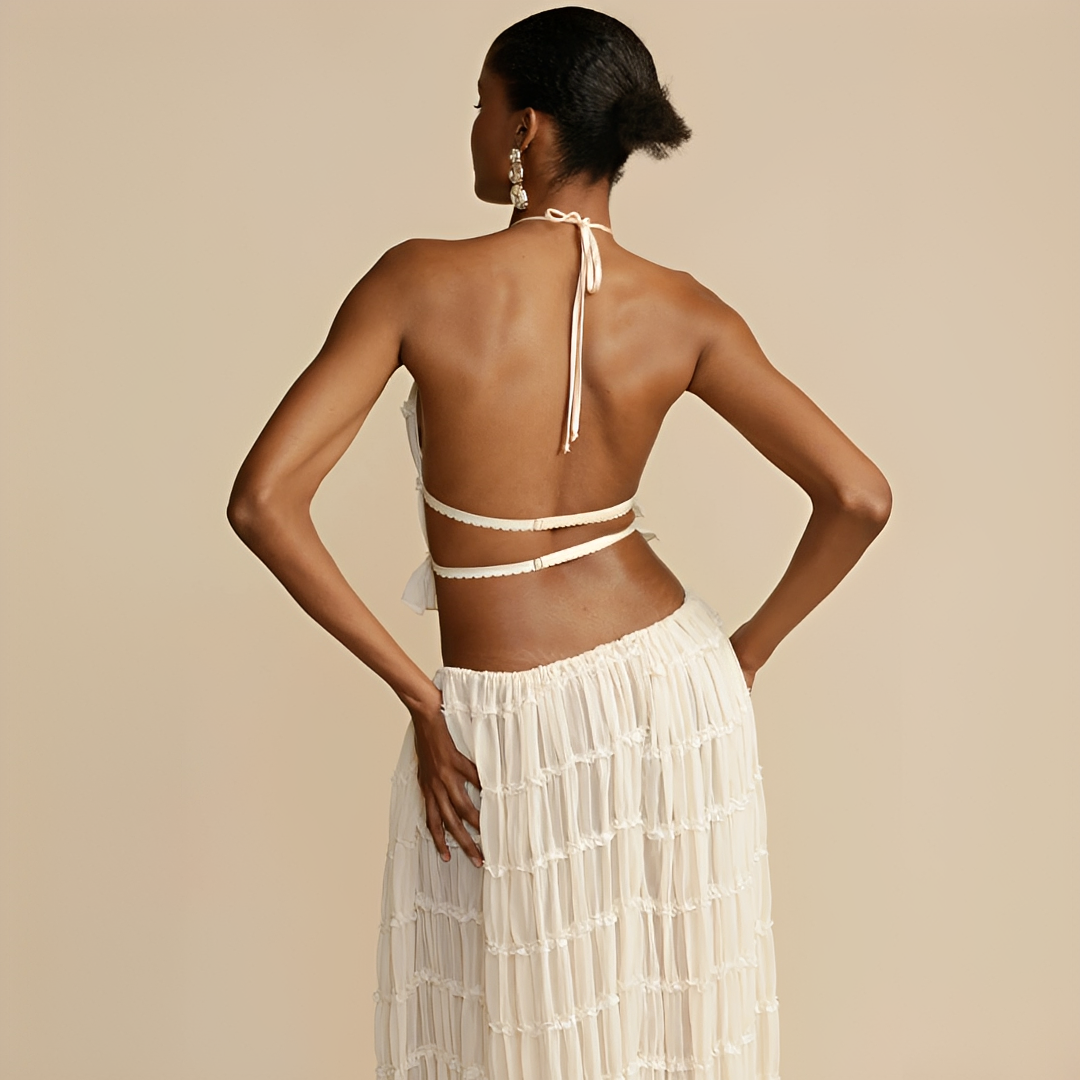 Kalea - Ansamblu top și fustă de vară pentru femei