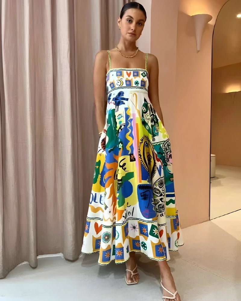 Chiara – Rochie de vară din in colorat