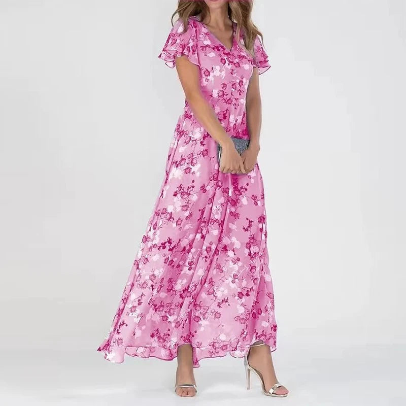 Victoria – Rochie maxi de vară cu imprimeu floral