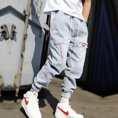 Victor - Jeans baggy stil cu manșete elastice pentru bărbați