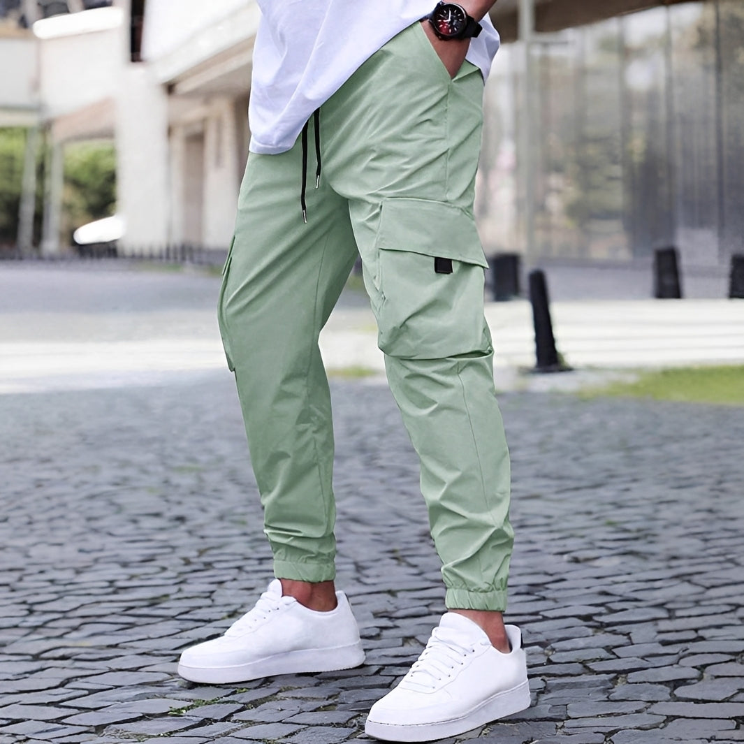 Ollie - Pantaloni cargo jogging casual, elastici, pentru bărbați