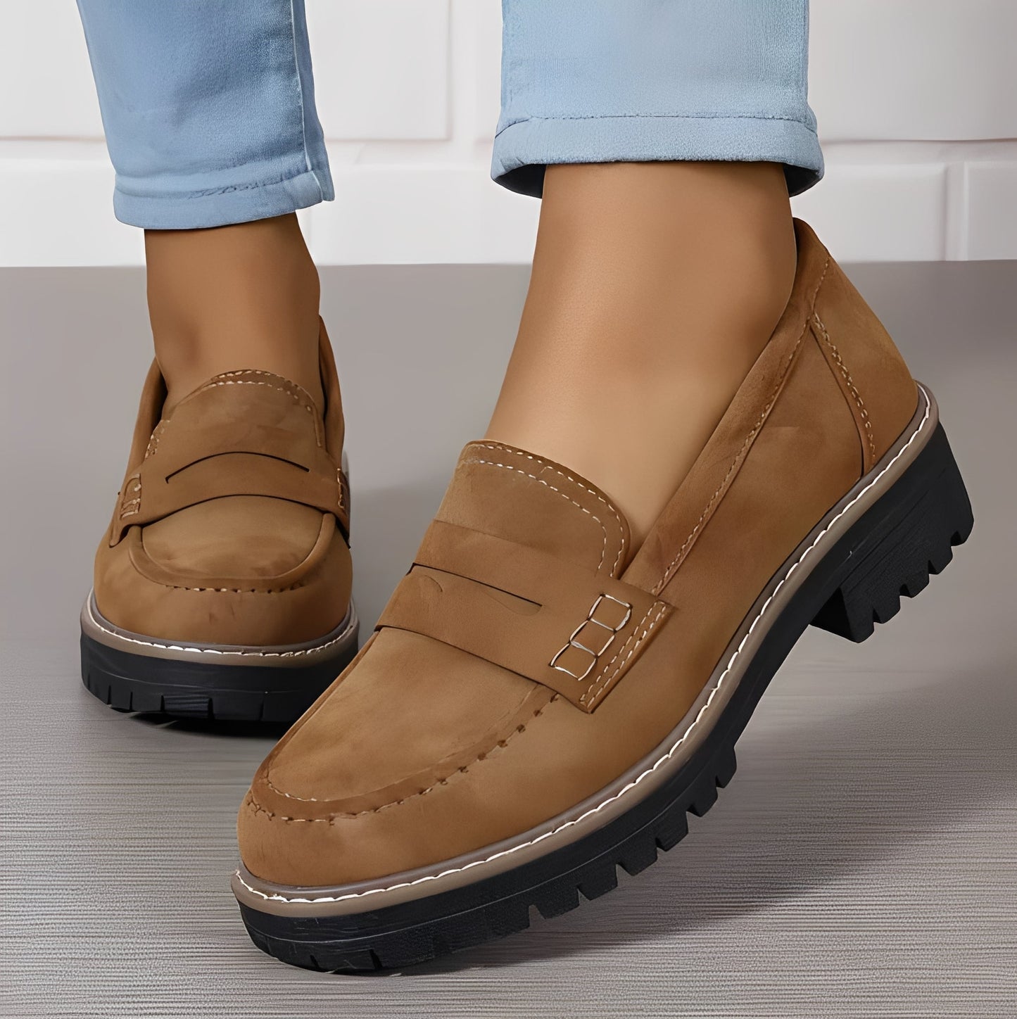 Elise - Stiluri mate platformă Loafer pentru dame