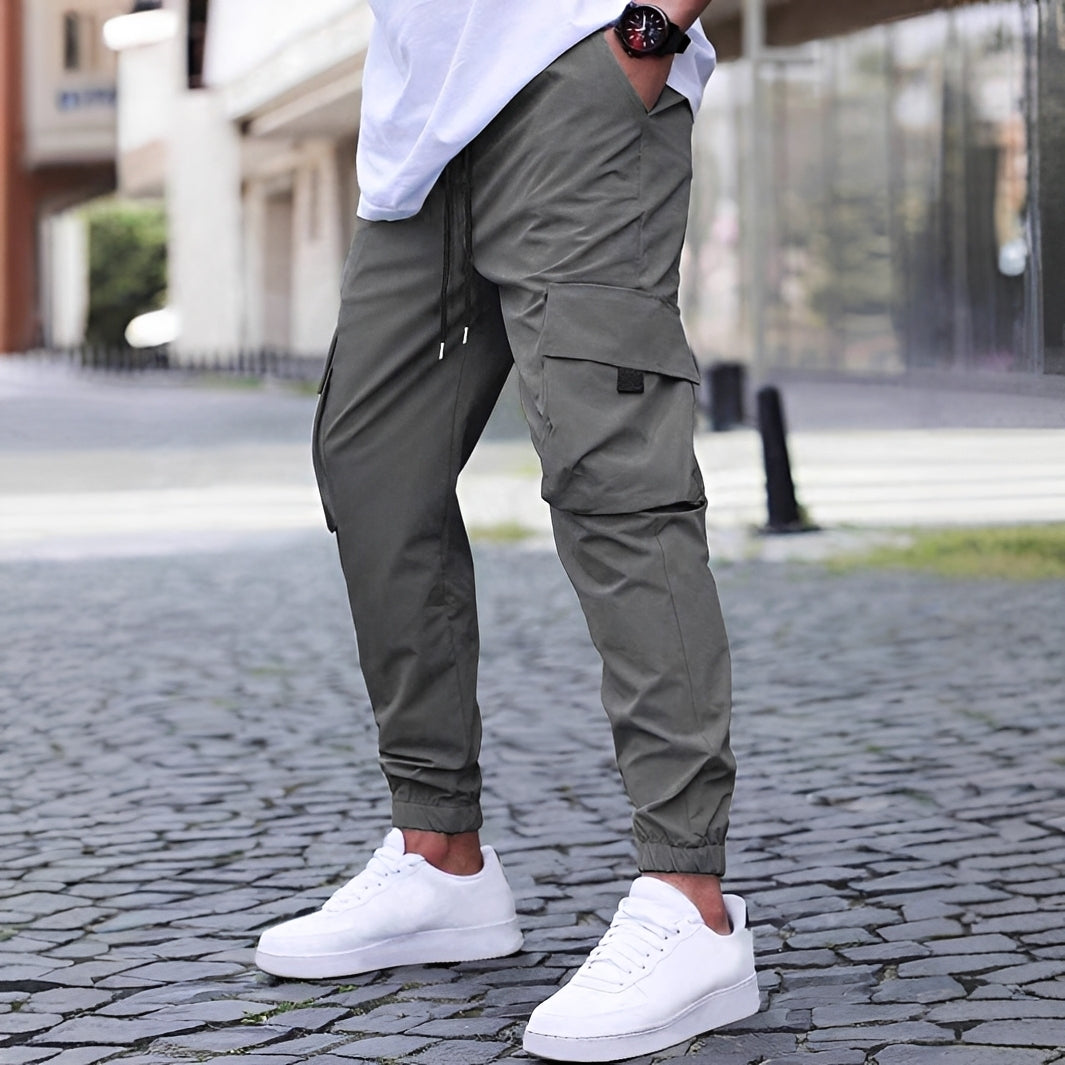 Ollie - Pantaloni cargo jogging casual, elastici, pentru bărbați