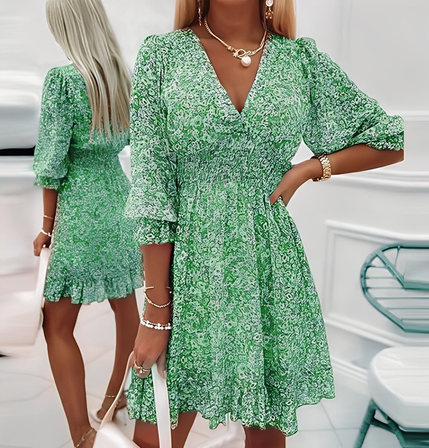 Jeanine - Rochie pulover stilată pentru femei