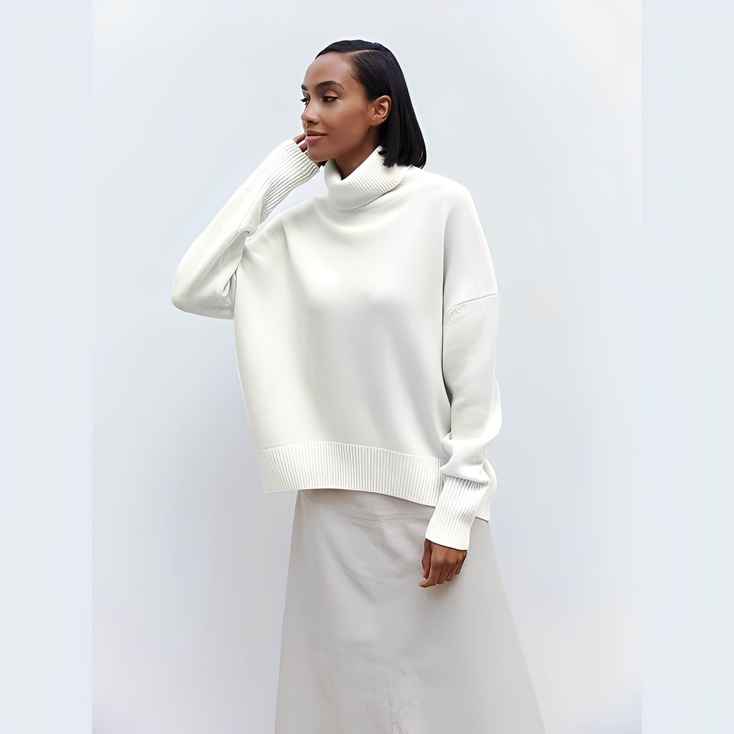 Lucinde - Pulovere de iarnă pentru femei cu guler rulat oversize