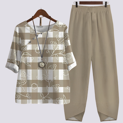 Jodie - Set stil elegant, confortabil cu print pentru femei