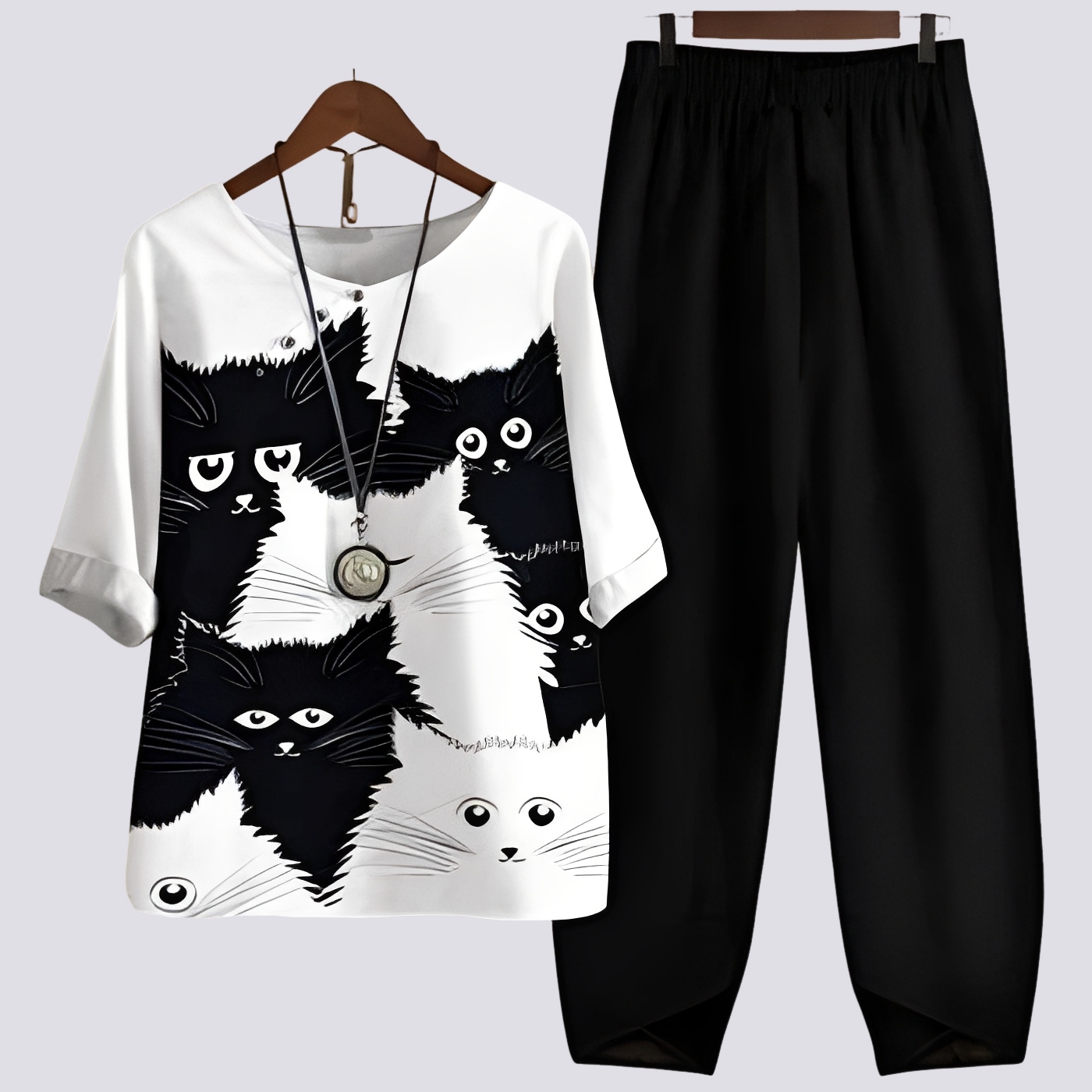 Jodie - Set stil elegant, confortabil cu print pentru femei