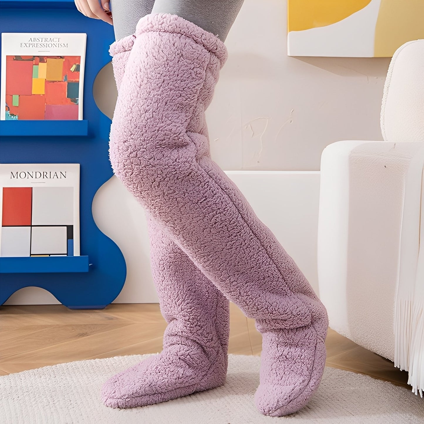 Camellia - Șosete de iarnă calde, peste genunchi, pentru femei