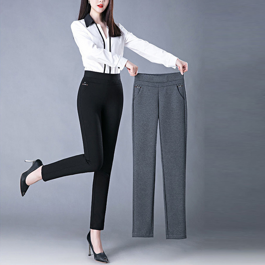 Athena - Pantaloni eleganți elastici cu talie înaltă pentru femei