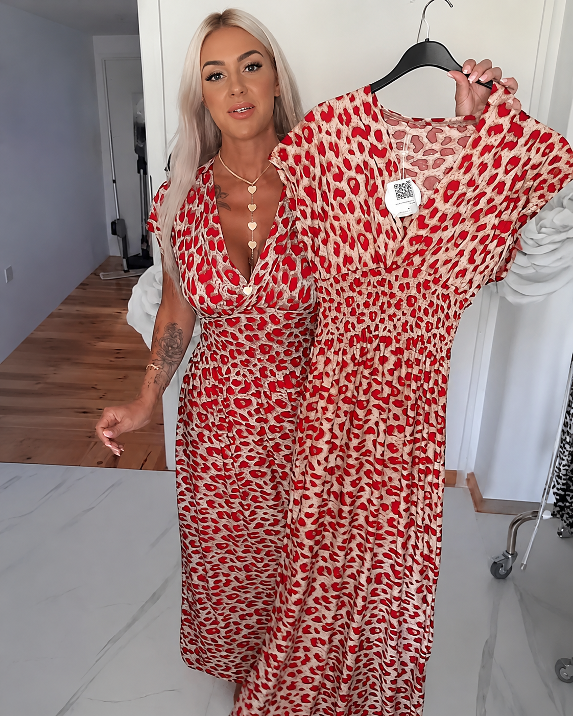 Dyshelle - Rochie Boho Elegantă cu Decolteu în V