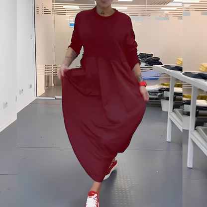 Gisèle - Rochie lejeră cu guler rotund pentru femei