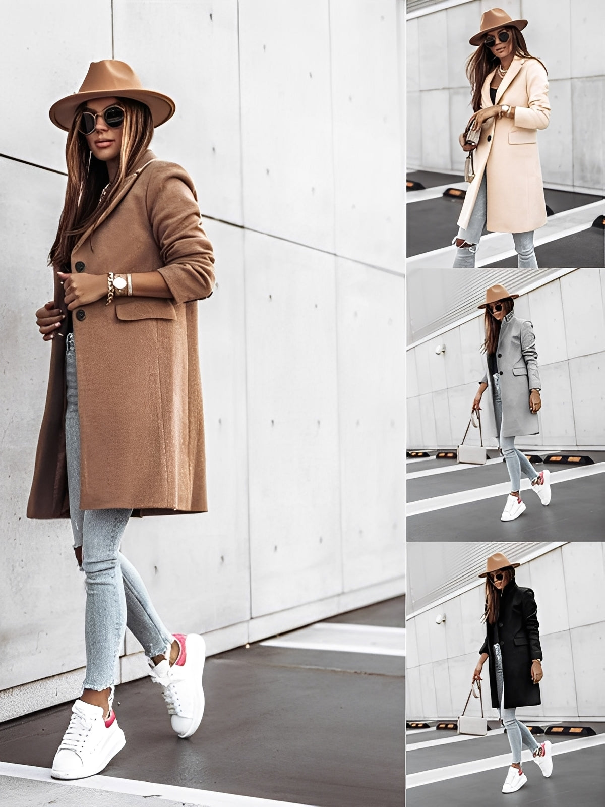 Rhetta - Palton elegant de lână cu nasturi pentru femei