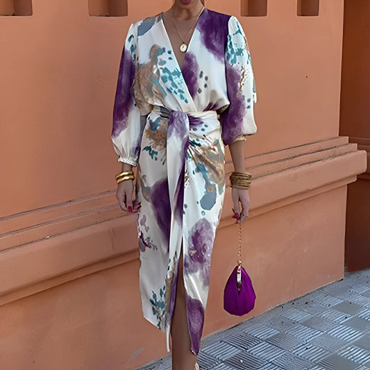 Éva - Rochie elegantă cu decolteu în V pentru femei