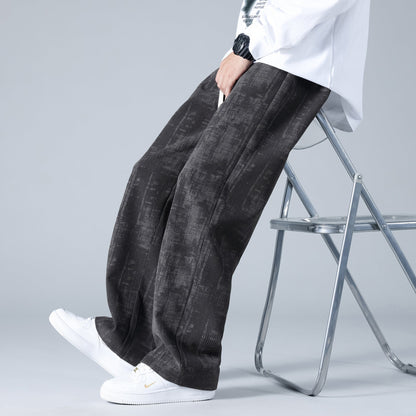 Larry - Stil ocazional, pantaloni cord din velur pentru bărbați