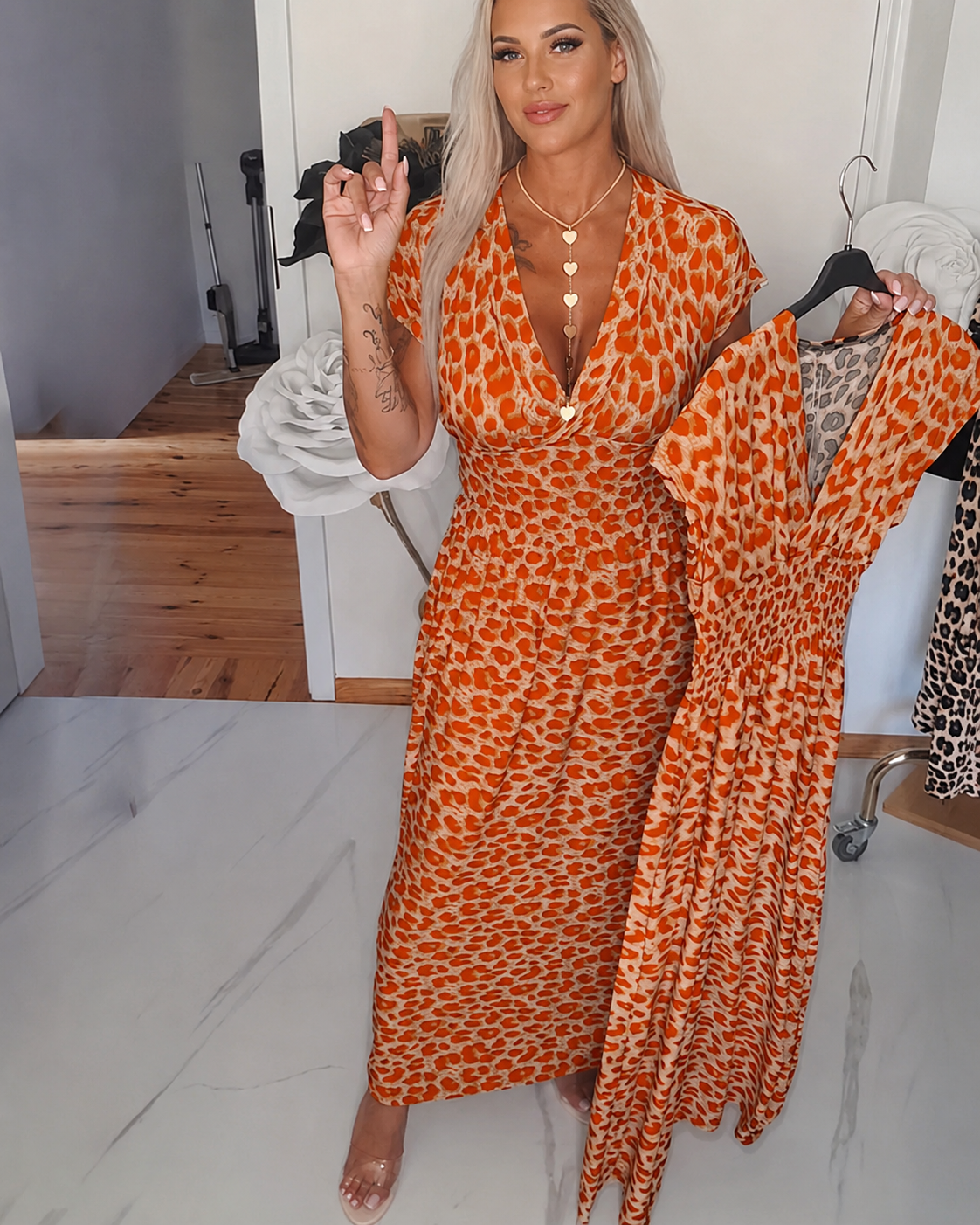 Dyshelle - Rochie Boho Elegantă cu Decolteu în V