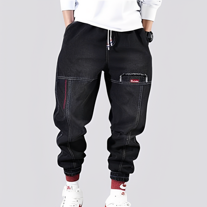 Victor - Jeans baggy stil cu manșete elastice pentru bărbați