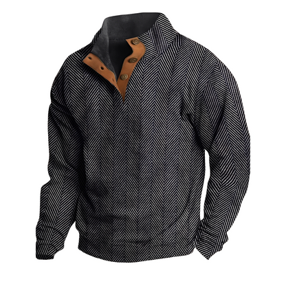 Austin - Pulover retro cu print stilizat pentru bărbați