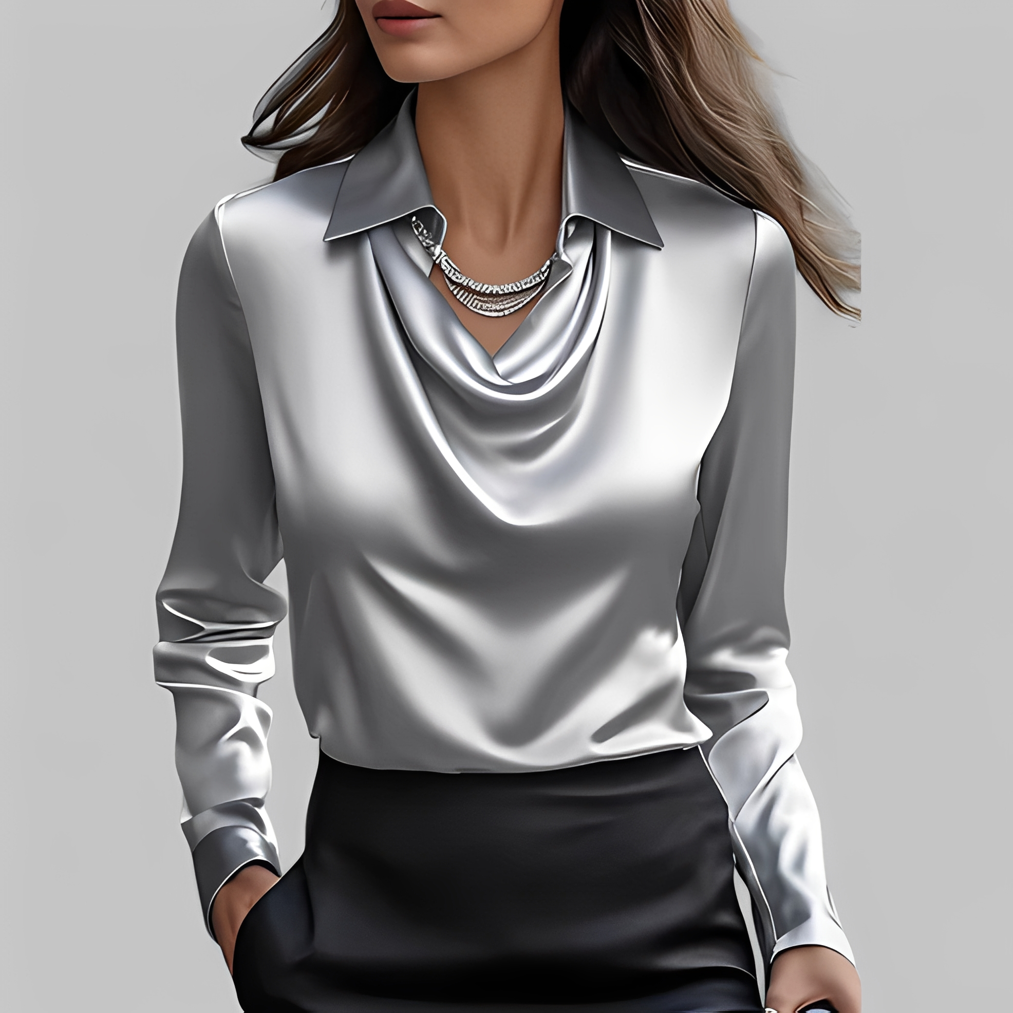 Emmalyn – Bluză elegantă cu drapaje pentru femei