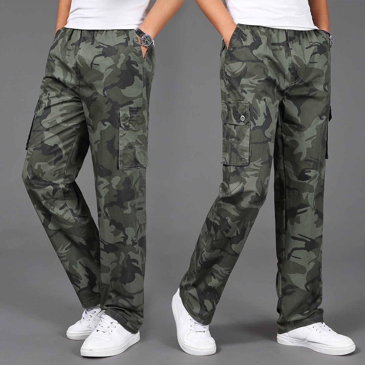 Bobby - Pantaloni Cargo Camo Stilați pentru Bărbați