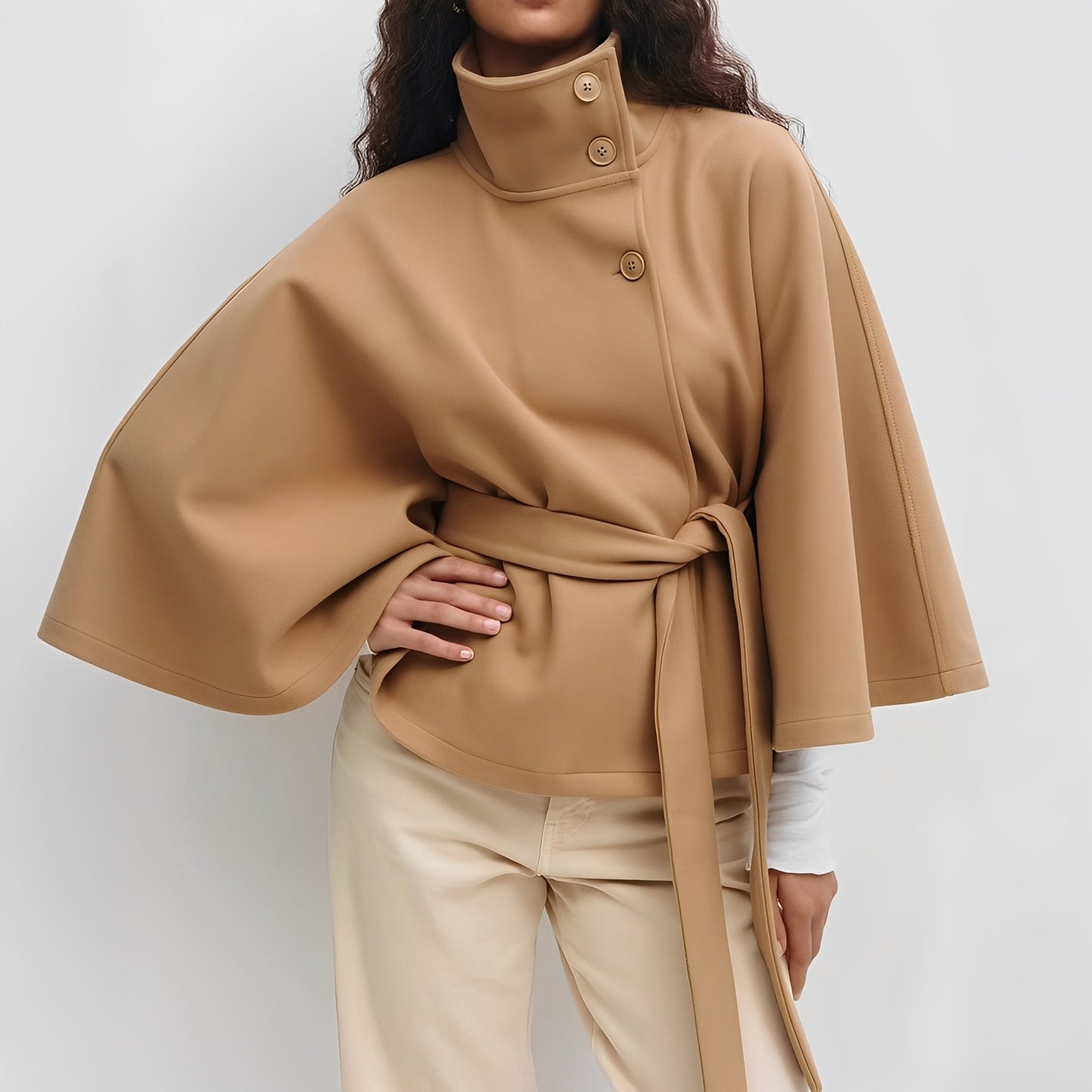 Carine - Jachetă cache-cœur cu guler înalt pentru femei