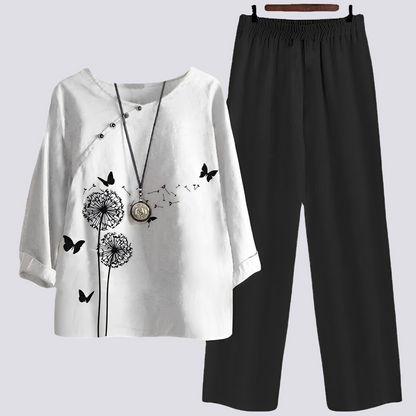 Jodie - Set stil elegant, confortabil cu print pentru femei