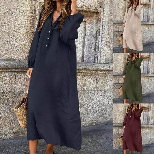 Meryl - Rochie din In și Bumbac Răcoritor