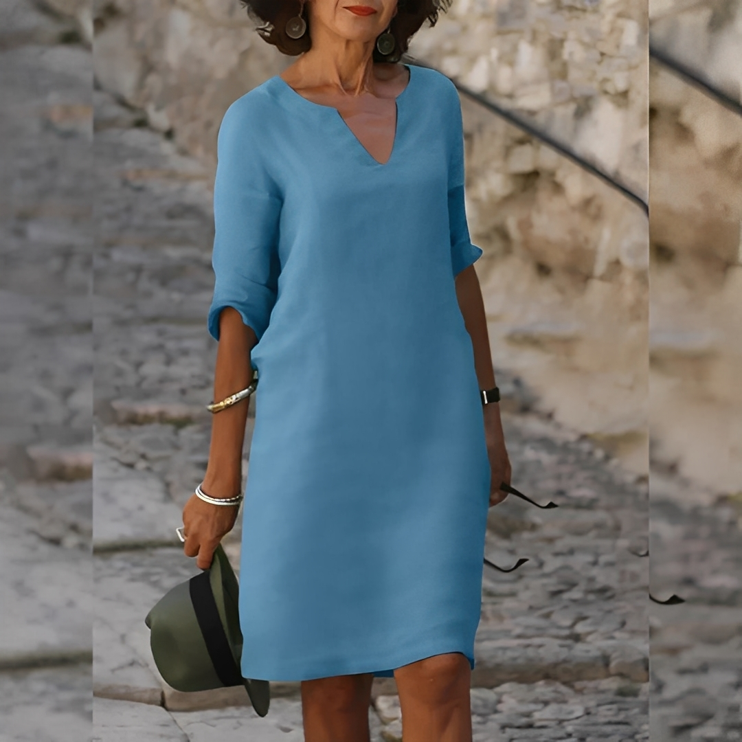 Guilaine - Rochie rafinată cu decolteu în V pentru femei