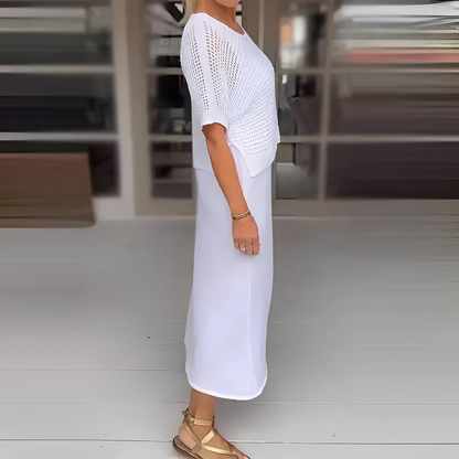 Almera - Set jachetă și fustă din tricot pentru femei