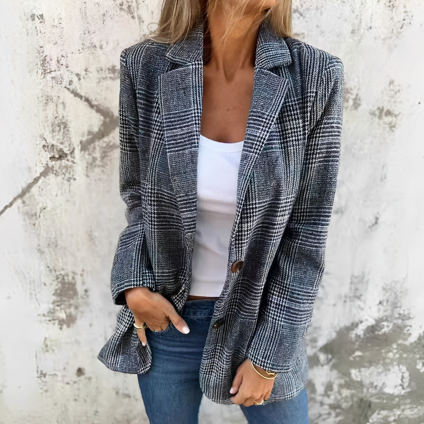 Ellen - Sacou formal cu carouri pentru dame