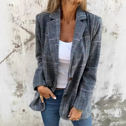 Ellen - Sacou formal cu carouri pentru dame