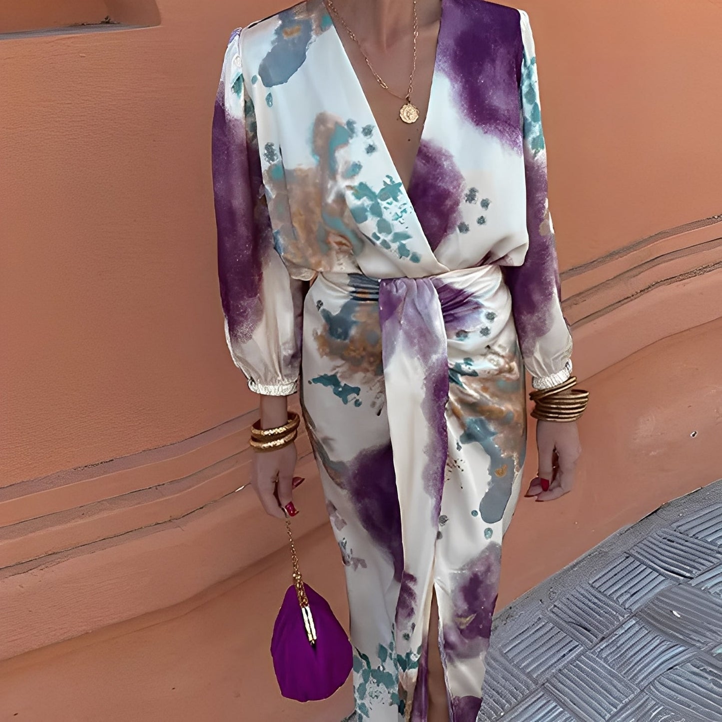 Éva - Rochie elegantă cu decolteu în V pentru femei