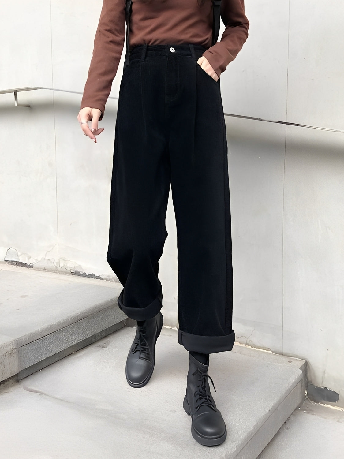 Joanne - Pantaloni cord largi și lejeri pentru femei