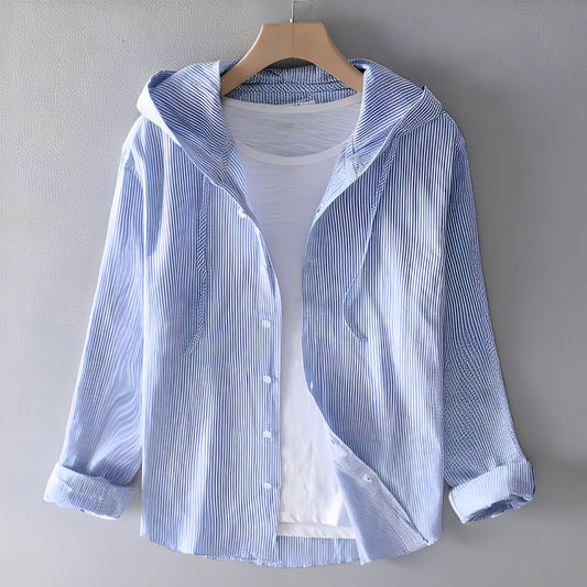 Daniel - Cămașă confortabilă din in cu glugă pentru bărbați