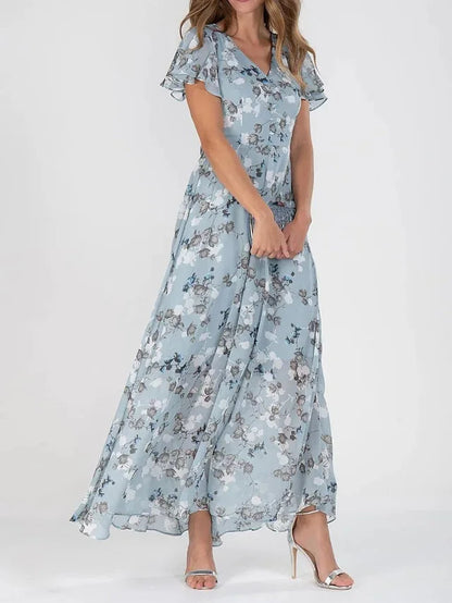 Victoria – Rochie maxi de vară cu imprimeu floral
