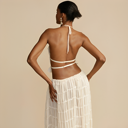 Kalea - Ansamblu top și fustă de vară pentru femei