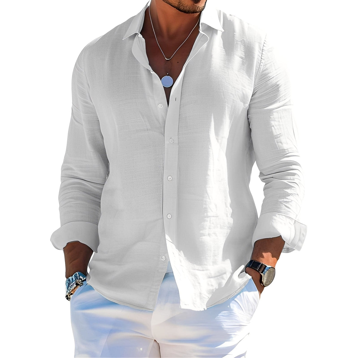 Félicien - Tricou polo cu mâneci lungi confortabil