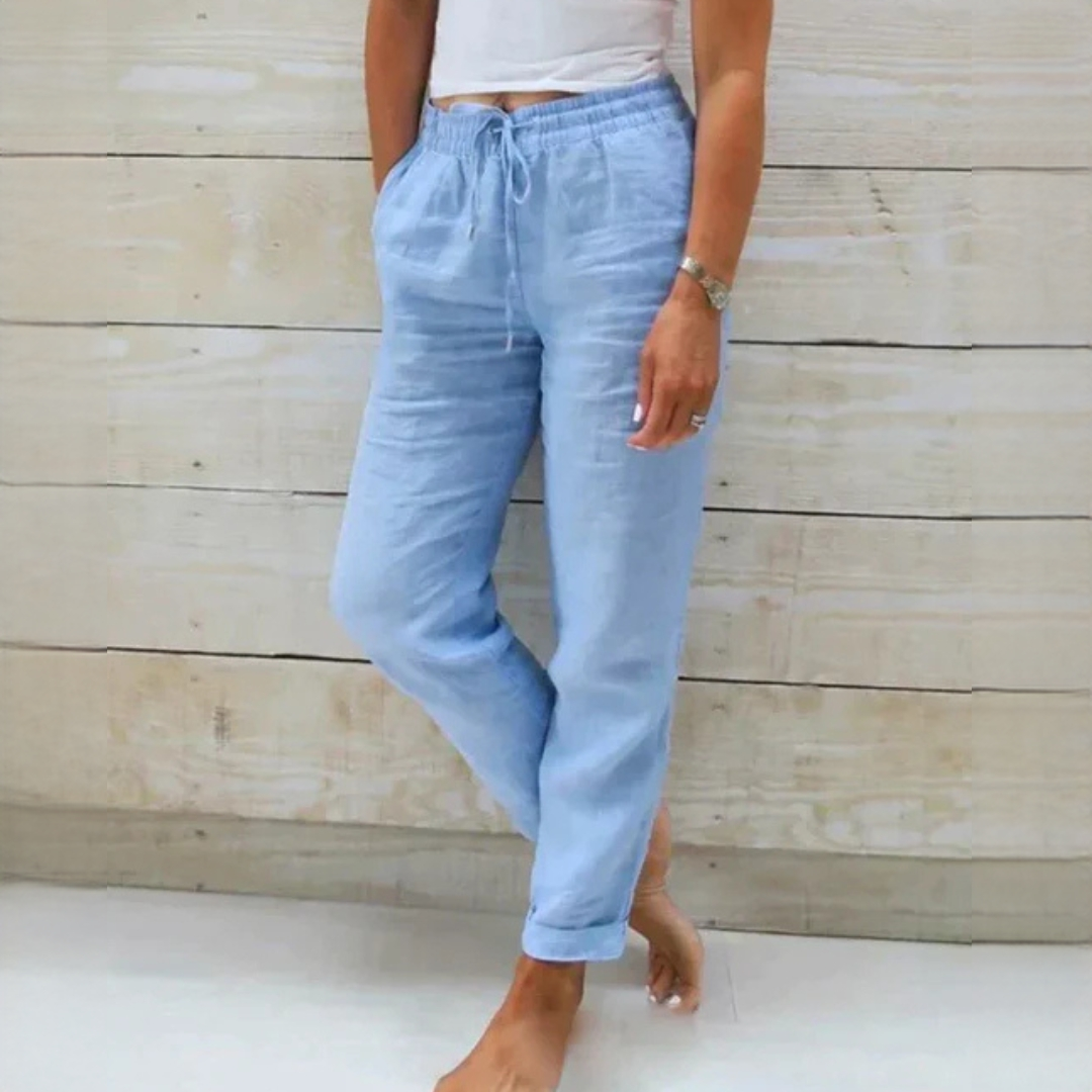 Dyan - Pantalon elegant cu șnur pentru femei