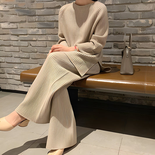 Christine - Set pulover și pantaloni tricotate lejer pentru dame