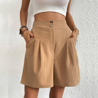 Ilse - Pantaloni scurți lejeri cu talie înaltă pentru femei