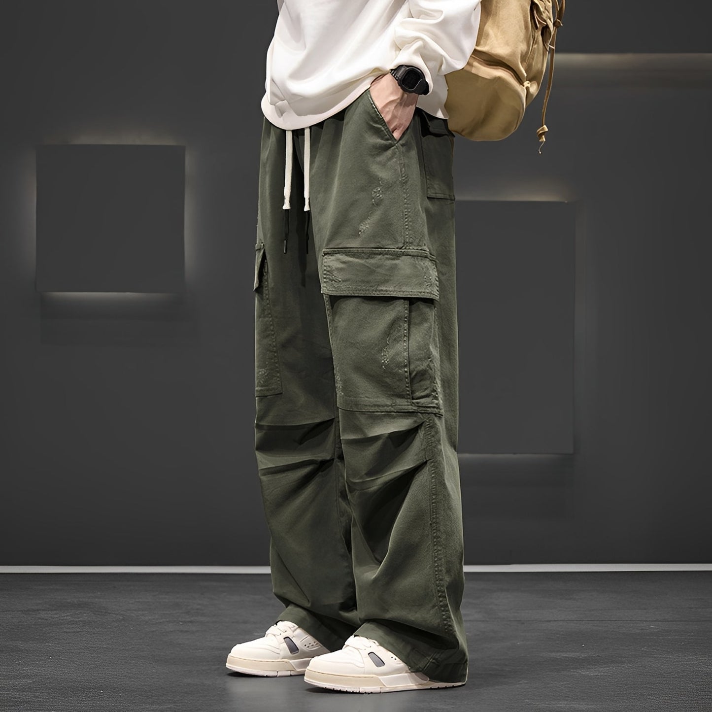 Sam - Pantaloni cargo stilați, cu croială dreaptă pentru bărbați