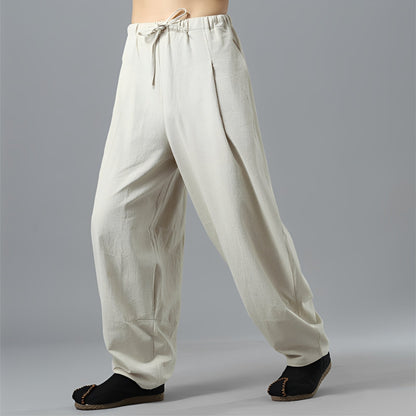 Alfred - Pantaloni lejeri din in cu picior larg pentru bărbați