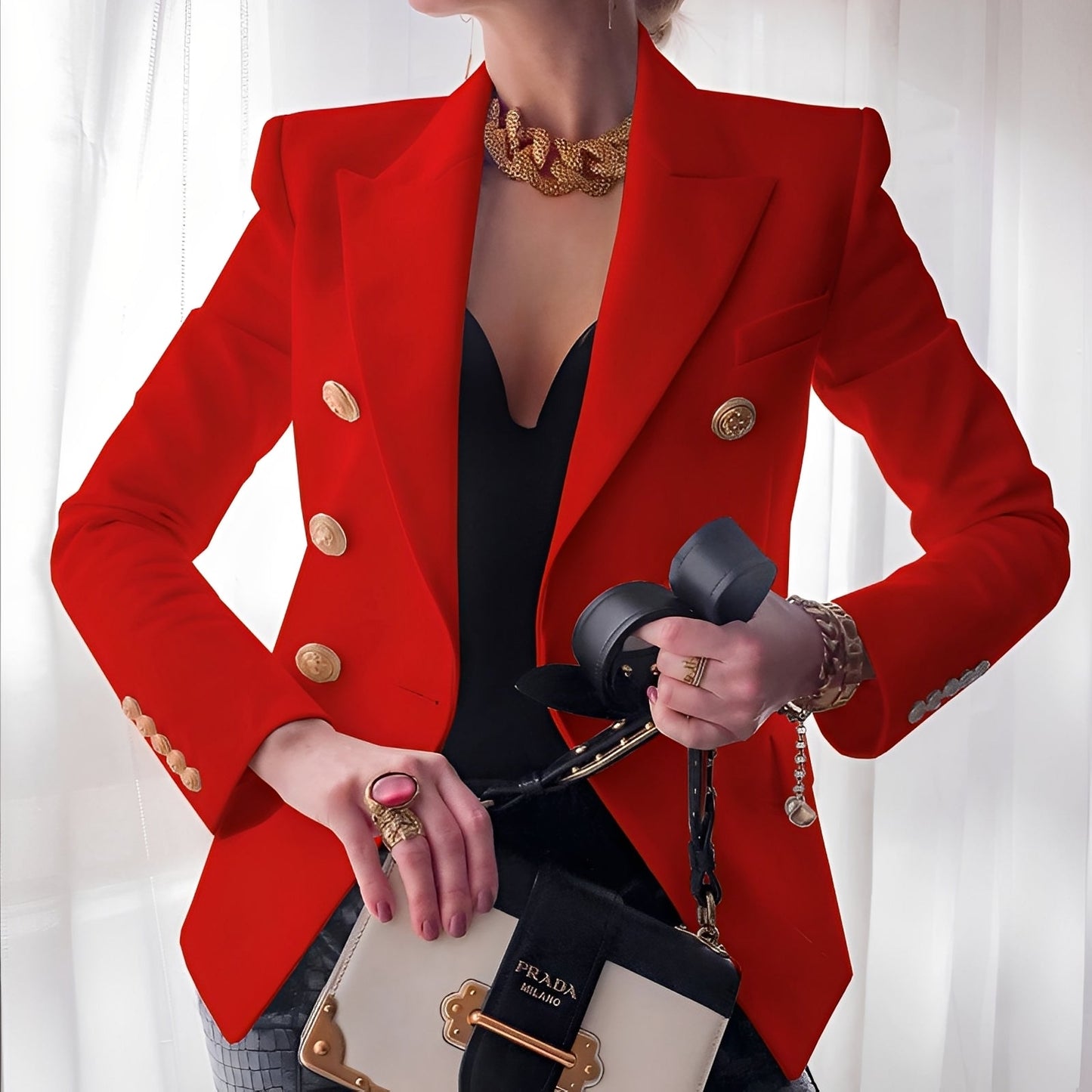 Shelley - Sacou lejer cu nasturi pentru femei