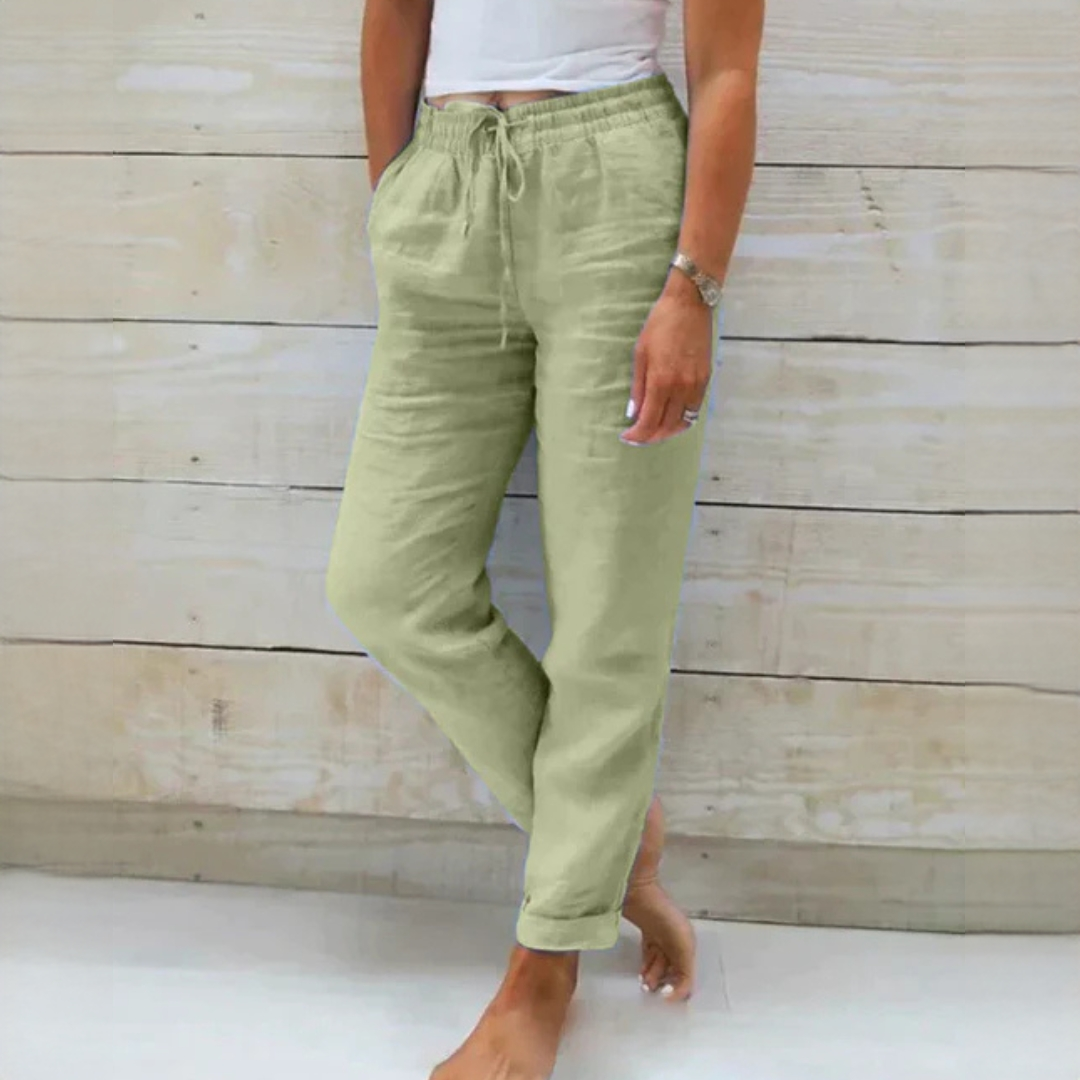 Dyan - Pantalon elegant cu șnur pentru femei