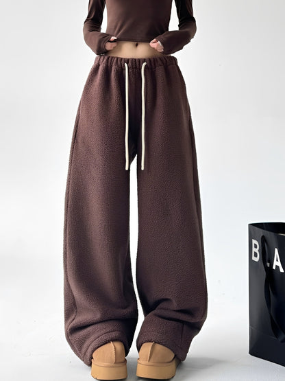 Connie - Pantaloni de trening largi din fleece pentru femei