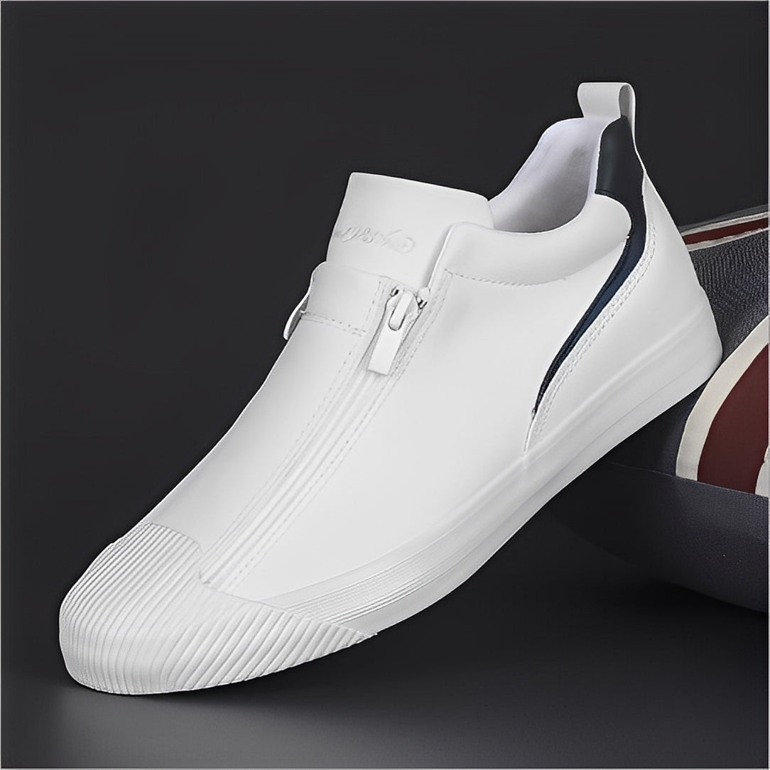 Marcus - Pantofi din piele pentru bărbați cu fermoar dublu