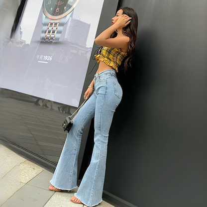 Clarissa - Blugi cu talie înaltă pentru femei