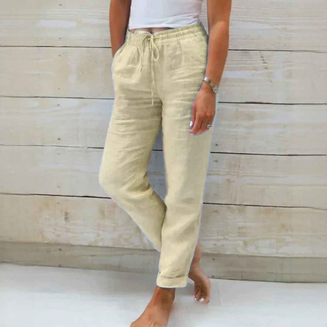 Dyan - Pantalon elegant cu șnur pentru femei