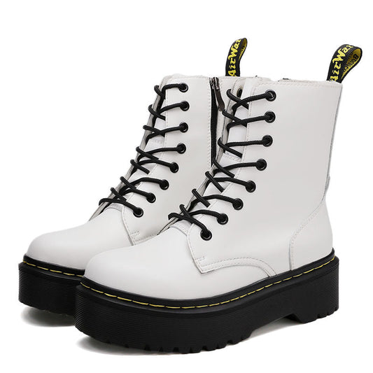 Miriam - Cizme stilate din piele cu talpă groasă pentru femei