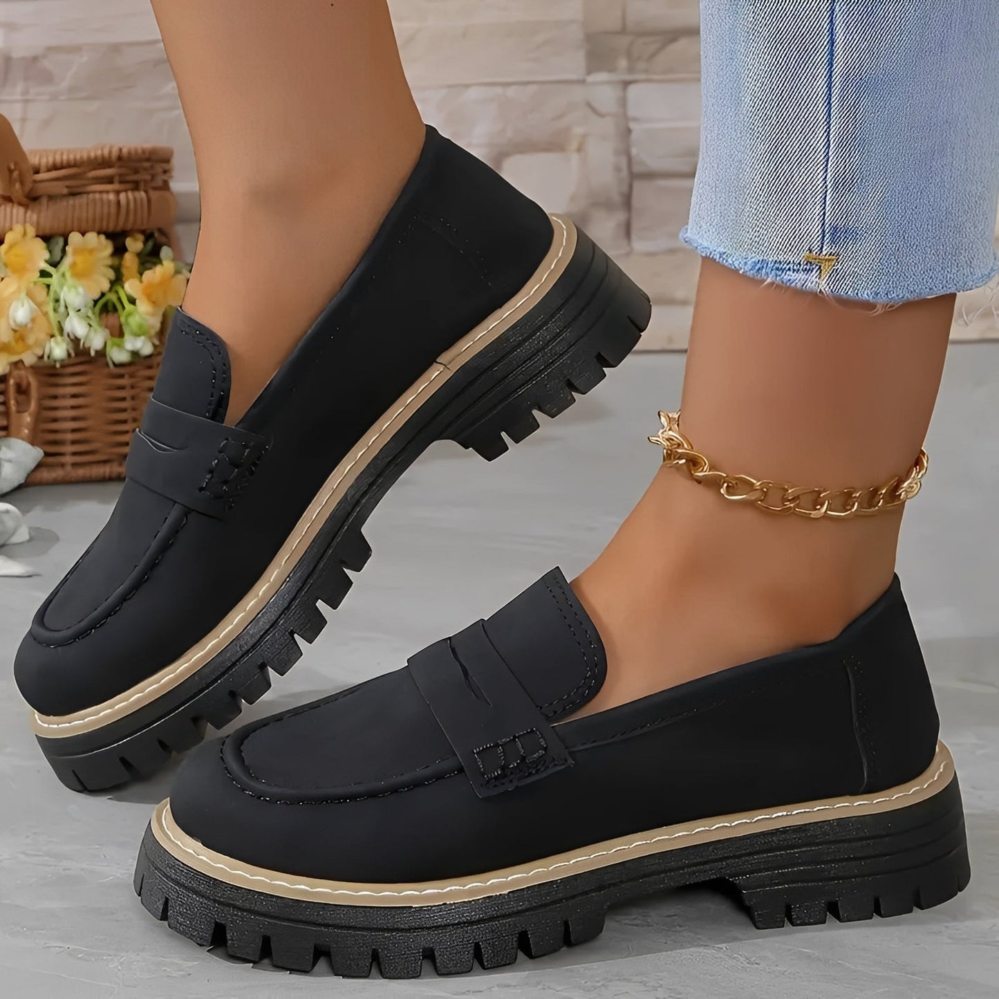 Elise - Stiluri mate platformă Loafer pentru dame