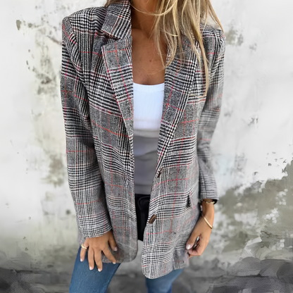 Ellen - Sacou formal cu carouri pentru dame